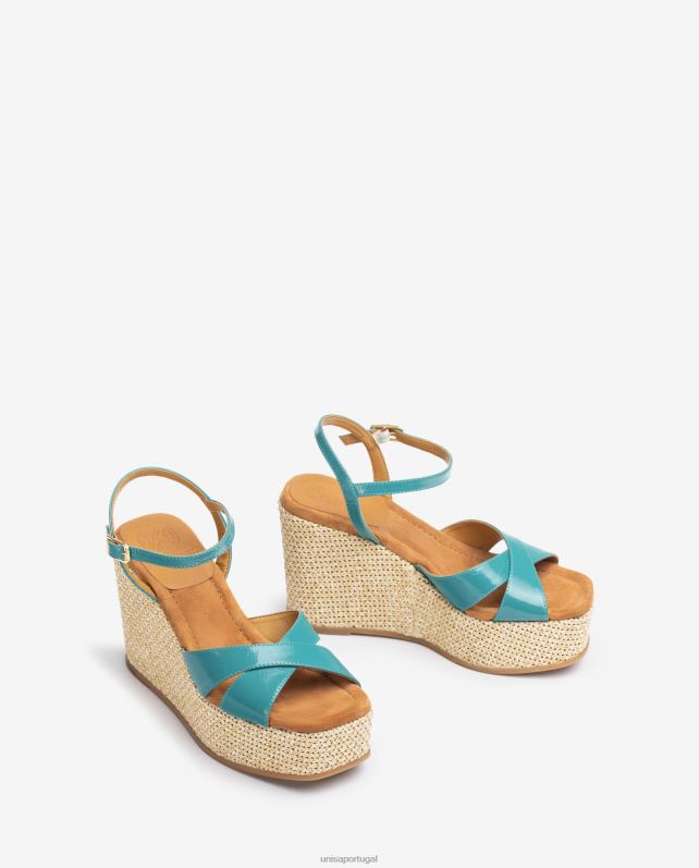 Unisa sandália ráfia salto alto mulheres 6V2Z6460 gracioso