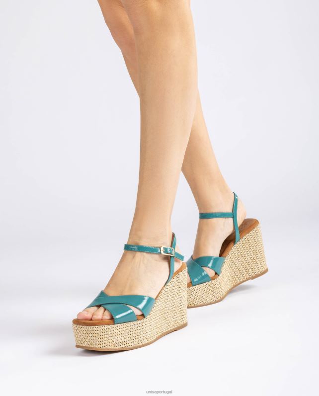 Unisa sandália ráfia salto alto mulheres 6V2Z6460 gracioso