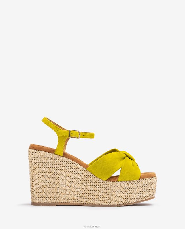 Unisa sandália salto alto com detalhe de nó mulheres 6V2Z6459 verde