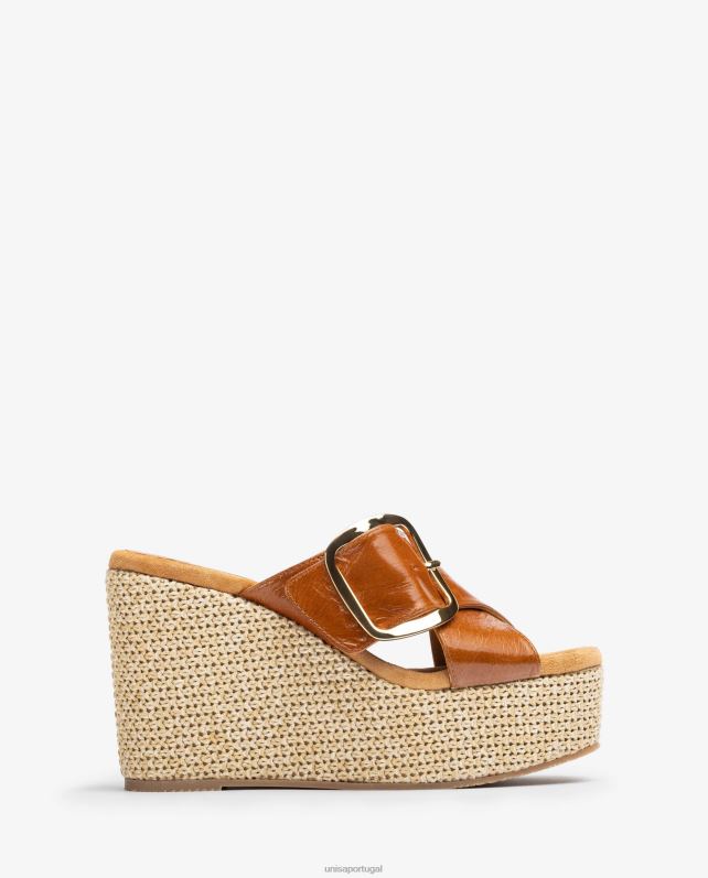 Unisa sandália salto alto com fivela mulheres 6V2Z6462 gracioso