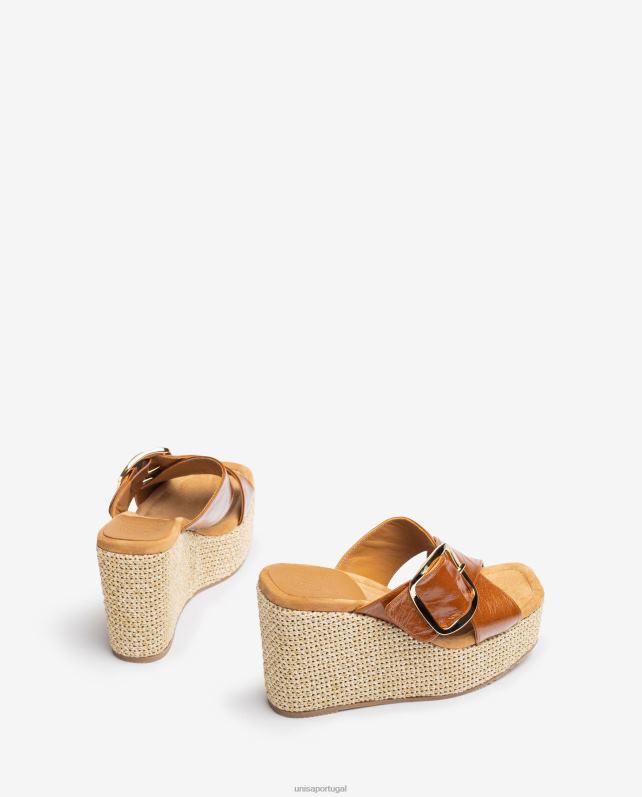 Unisa sandália salto alto com fivela mulheres 6V2Z6462 gracioso