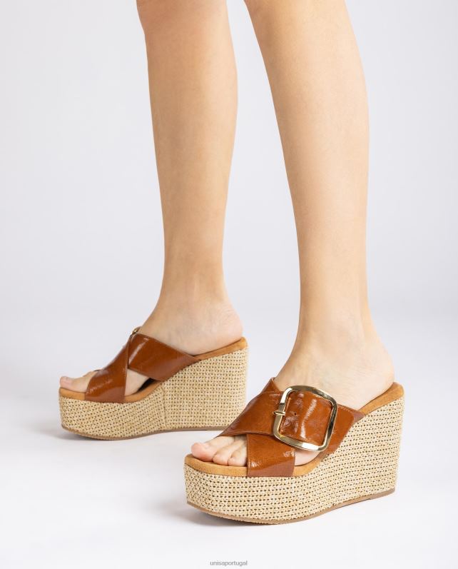 Unisa sandália salto alto com fivela mulheres 6V2Z6462 gracioso