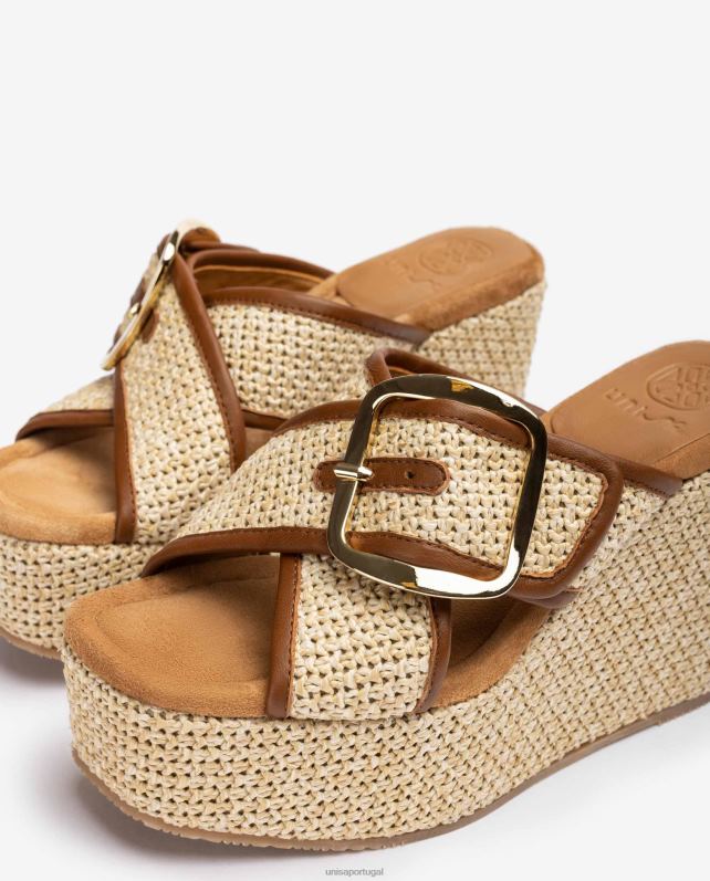 Unisa sandália salto alto com fivela mulheres 6V2Z6463 moda