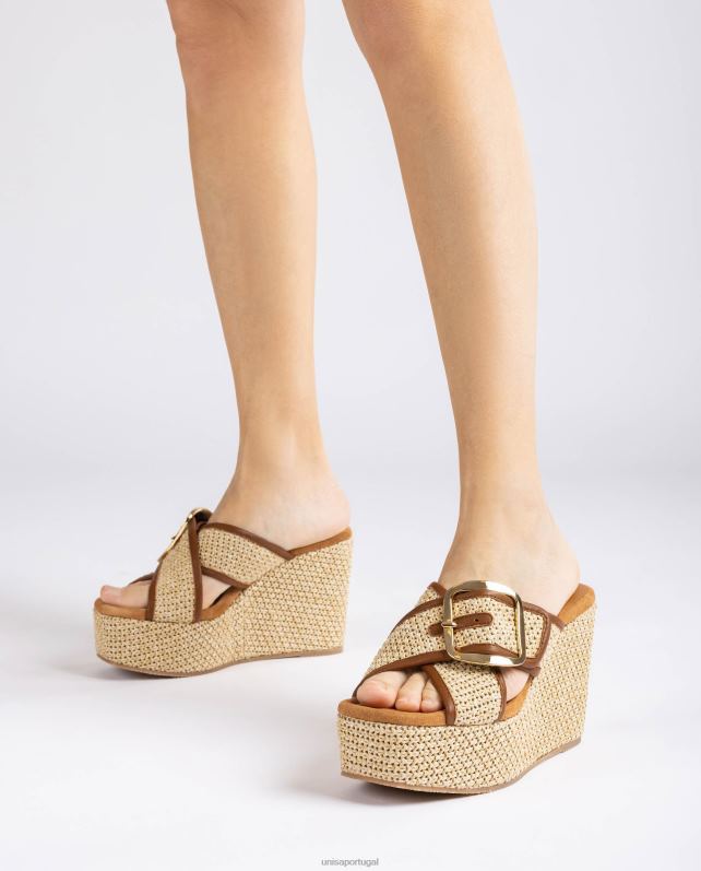 Unisa sandália salto alto com fivela mulheres 6V2Z6463 moda