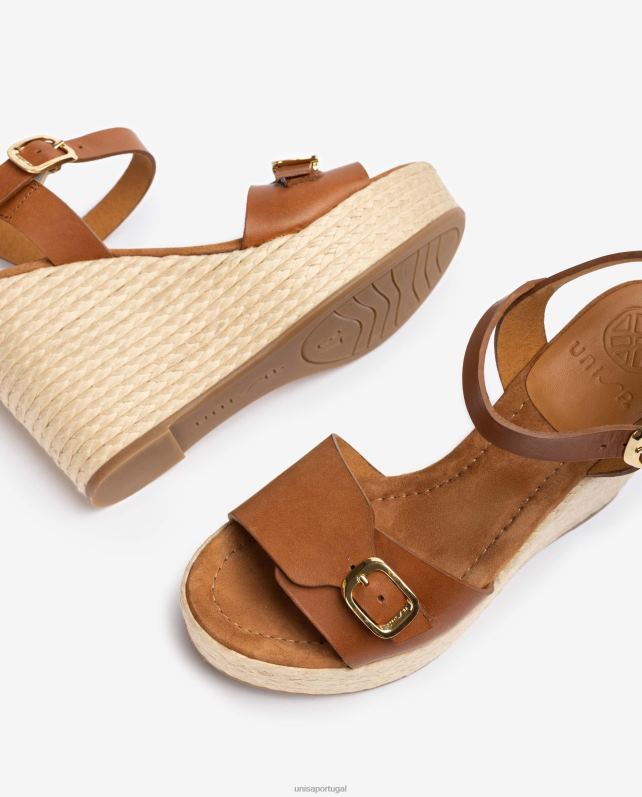 Unisa sandália salto alto mulheres 6V2Z6190 marrom