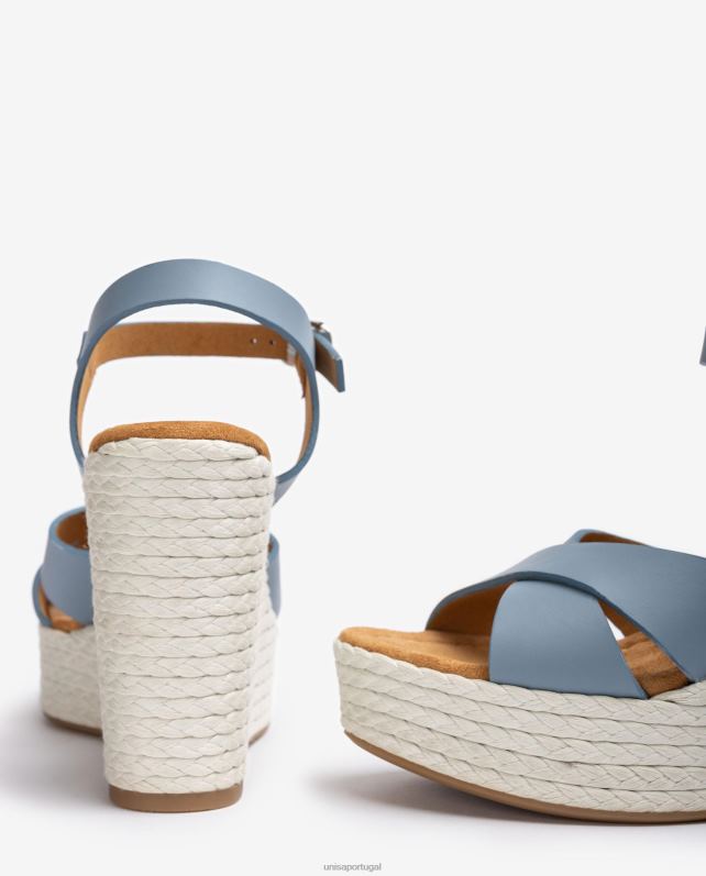 Unisa sandália salto alto mulheres 6V2Z6191 azul