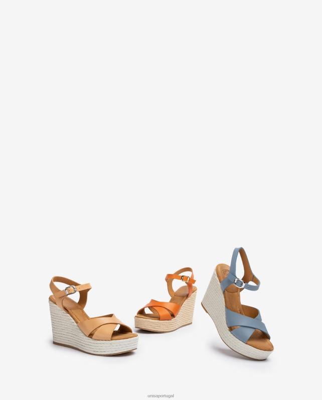 Unisa sandália salto alto mulheres 6V2Z6191 azul