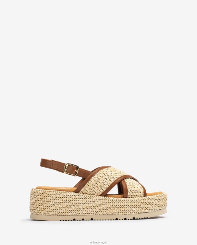 Unisa sandália salto bloco tira larga mulheres 6V2Z6107 gracioso