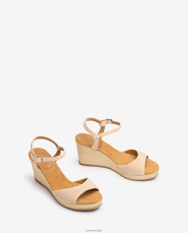 Unisa sandália salto plataforma ráfia mulheres 6V2Z6464 gracioso