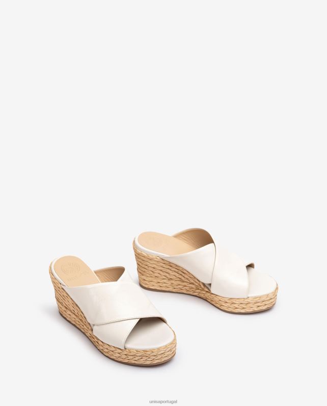 Unisa sandália tiras cruzadas largas mulheres 6V2Z6296 branco