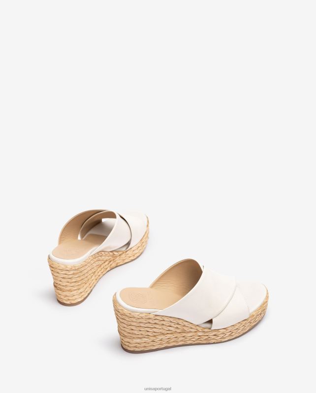 Unisa sandália tiras cruzadas largas mulheres 6V2Z6296 branco