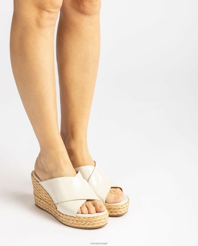 Unisa sandália tiras cruzadas largas mulheres 6V2Z6296 branco