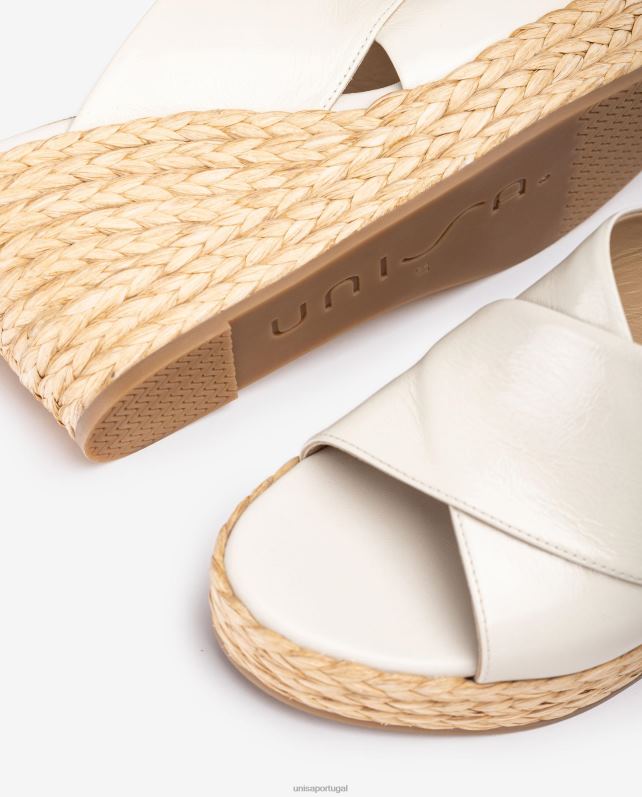 Unisa sandália tiras cruzadas largas mulheres 6V2Z6296 branco