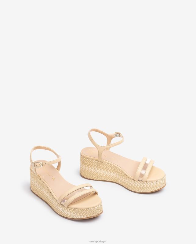 Unisa sandálias de couro contraste mulheres 6V2Z6337 gracioso