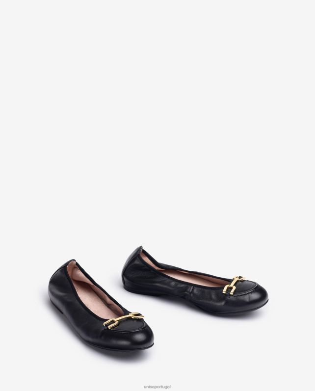 Unisa sapatilha bailarina com acabamento mulheres 6V2Z61266 preto