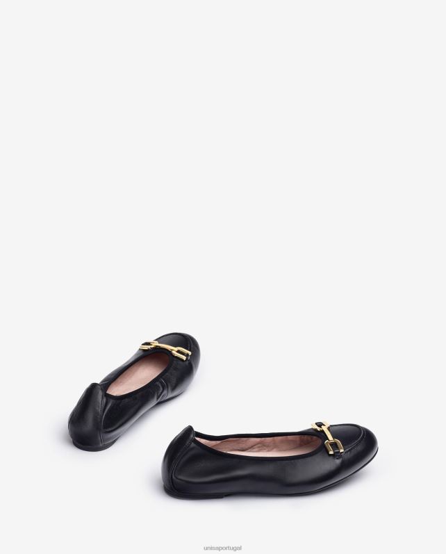Unisa sapatilha bailarina com acabamento mulheres 6V2Z61266 preto