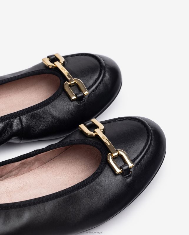 Unisa sapatilha bailarina com acabamento mulheres 6V2Z61266 preto