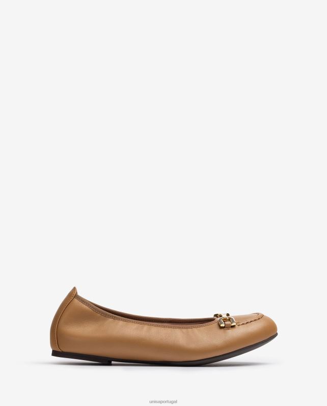 Unisa sapatilha bailarina com acabamento mulheres 6V2Z61267 marrom
