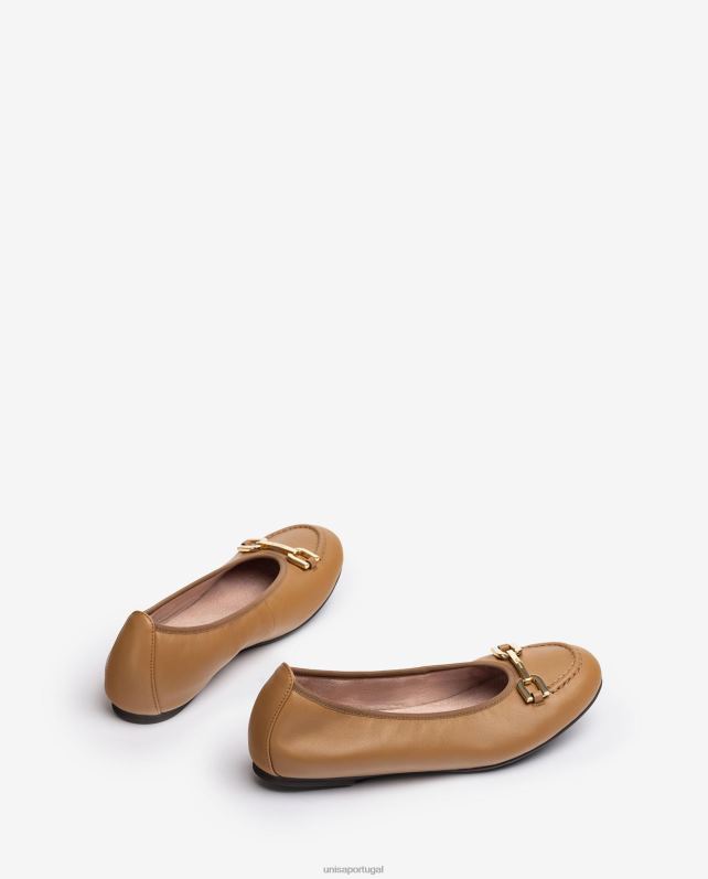 Unisa sapatilha bailarina com acabamento mulheres 6V2Z61267 marrom