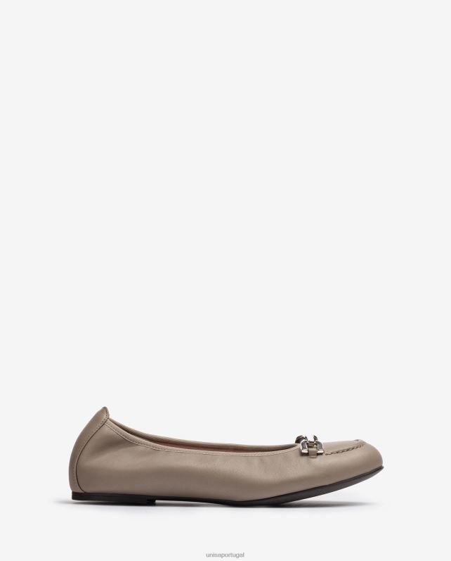 Unisa sapatilha bailarina com acabamento mulheres 6V2Z61268 marrom