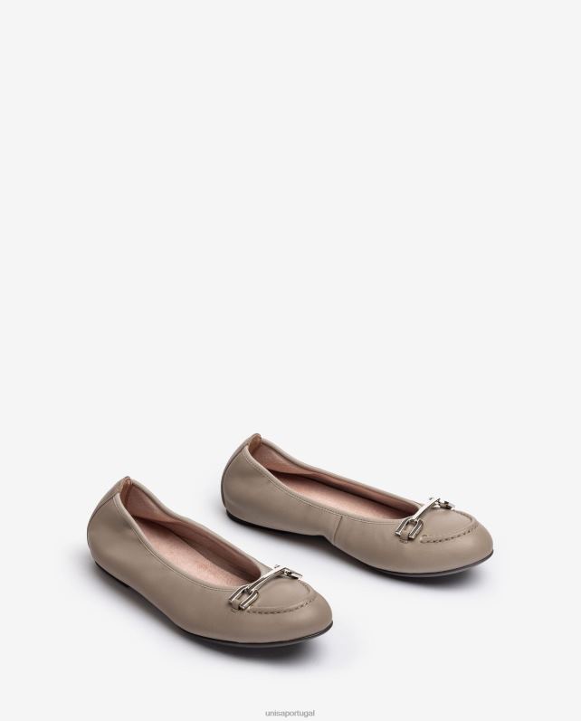 Unisa sapatilha bailarina com acabamento mulheres 6V2Z61268 marrom