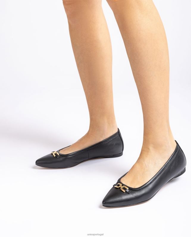 Unisa sapato de bailarina bico fino mulheres 6V2Z6639 preto