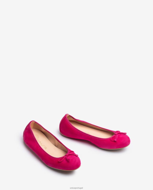 Unisa sapato de bailarina bico redondo mulheres 6V2Z6636 rosa