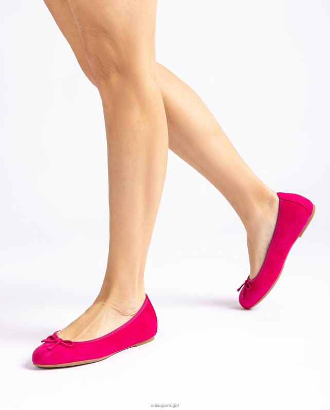 Unisa sapato de bailarina bico redondo mulheres 6V2Z6636 rosa