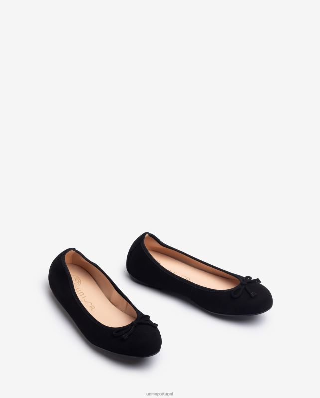 Unisa sapato de bailarina bico redondo mulheres 6V2Z6640 preto