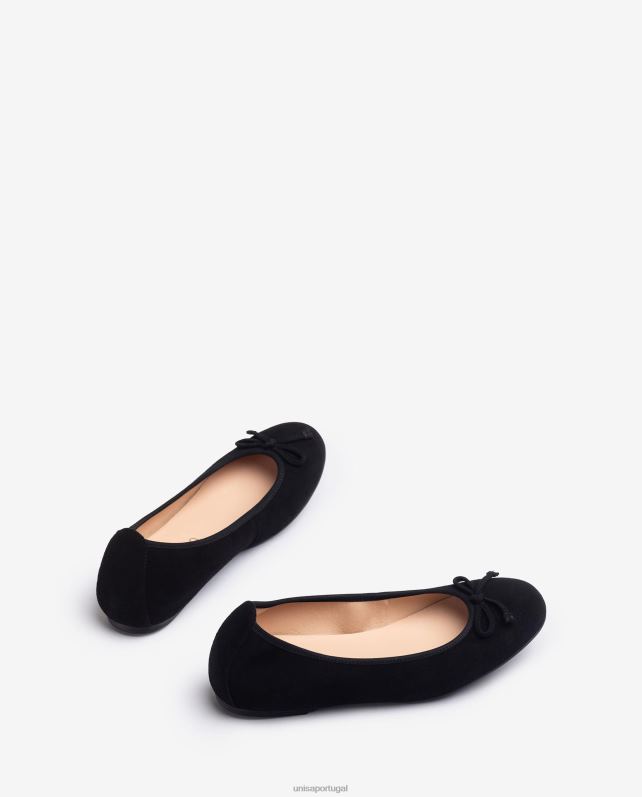 Unisa sapato de bailarina bico redondo mulheres 6V2Z6640 preto
