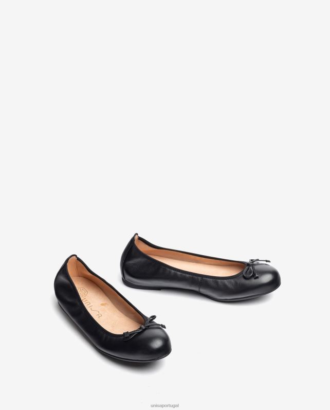 Unisa sapato de bailarina bico redondo mulheres 6V2Z6641 preto
