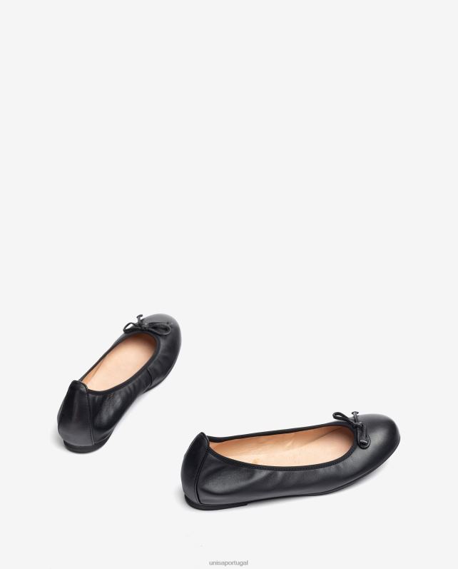 Unisa sapato de bailarina bico redondo mulheres 6V2Z6641 preto
