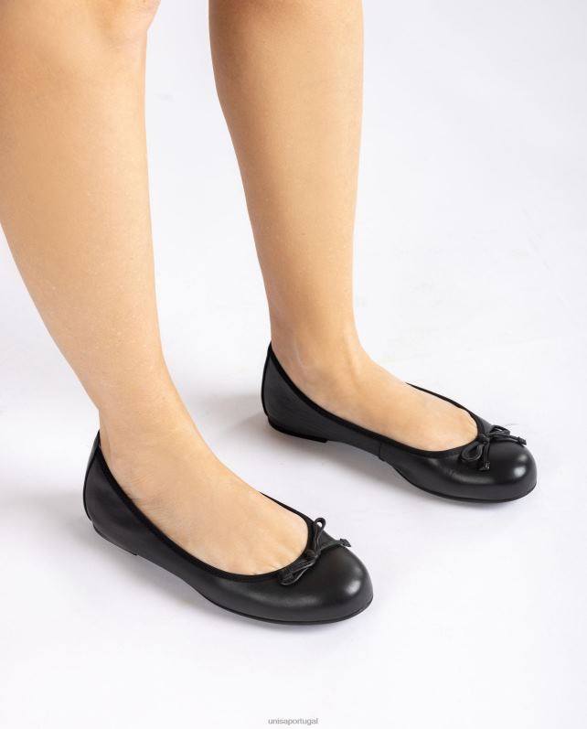 Unisa sapato de bailarina bico redondo mulheres 6V2Z6641 preto