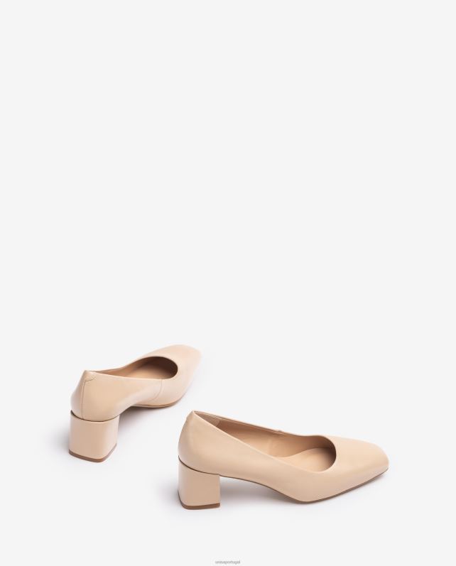 Unisa bomba com salto largo mulheres 6V2Z6552 bege