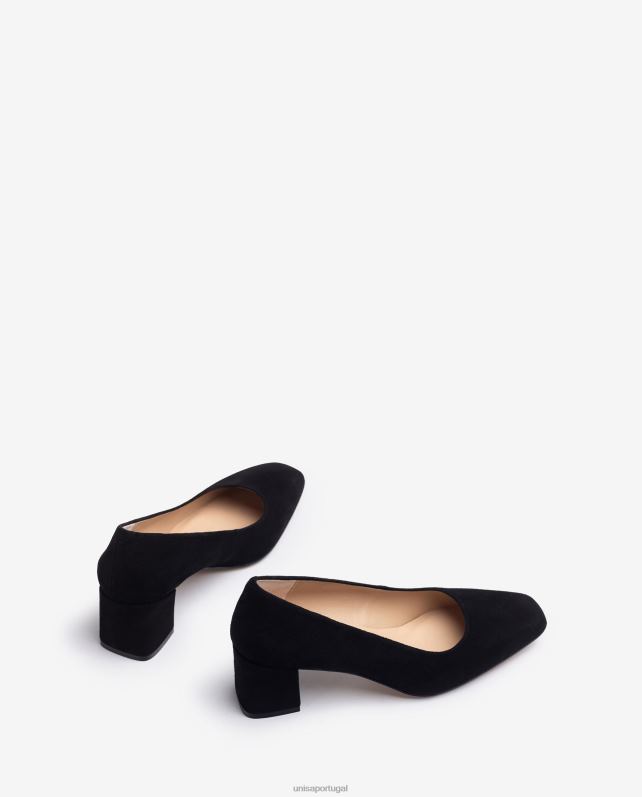 Unisa bomba com salto largo mulheres 6V2Z6554 preto