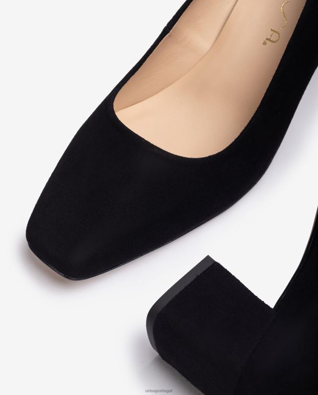 Unisa bomba com salto largo mulheres 6V2Z6554 preto