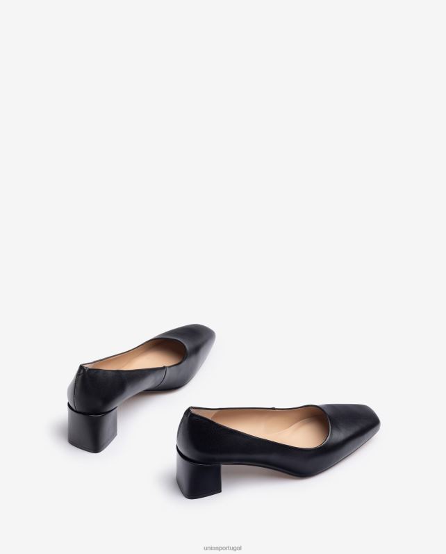 Unisa bomba com salto largo mulheres 6V2Z6556 preto