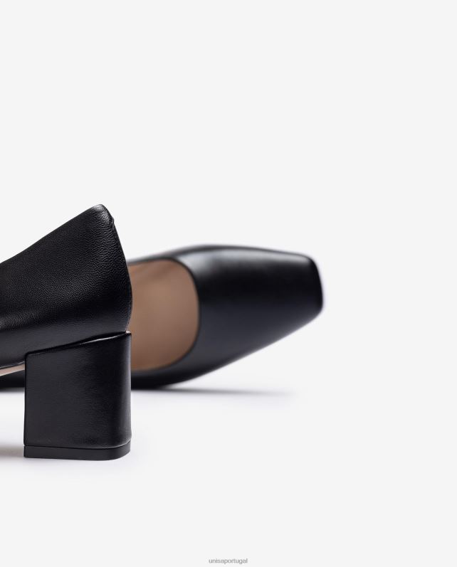 Unisa bomba com salto largo mulheres 6V2Z6556 preto