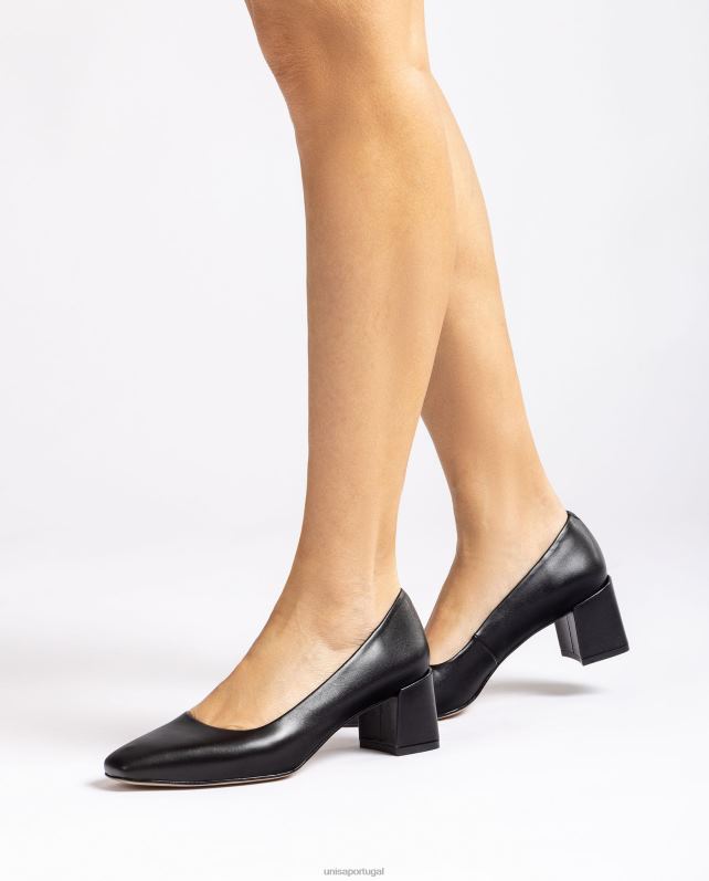 Unisa bomba com salto largo mulheres 6V2Z6556 preto