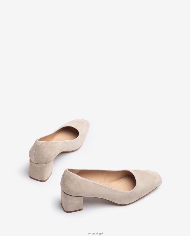 Unisa bomba com salto largo mulheres 6V2Z6568 bege