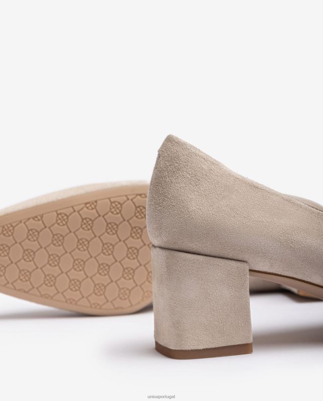 Unisa bomba com salto largo mulheres 6V2Z6568 bege