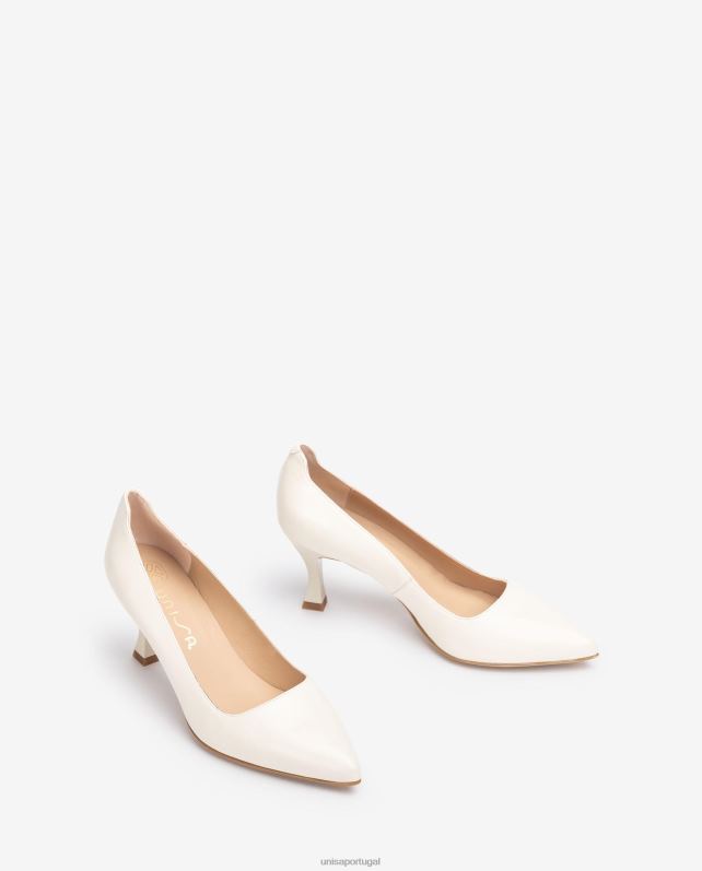 Unisa bomba com salto pintado mulheres 6V2Z6574 branco