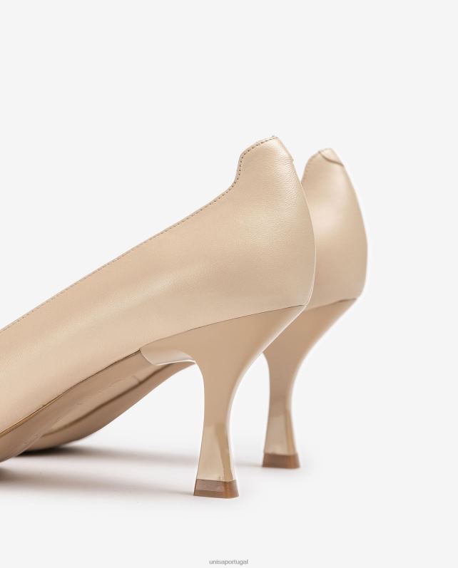 Unisa bomba com salto pintado mulheres 6V2Z6575 bege