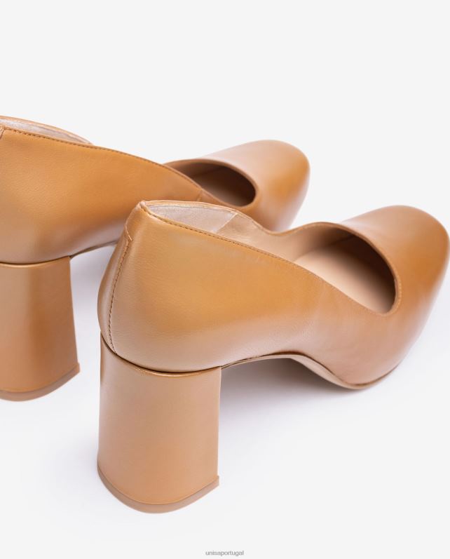 Unisa bomba de bico quadrado com plataforma mulheres 6V2Z6563 marrom