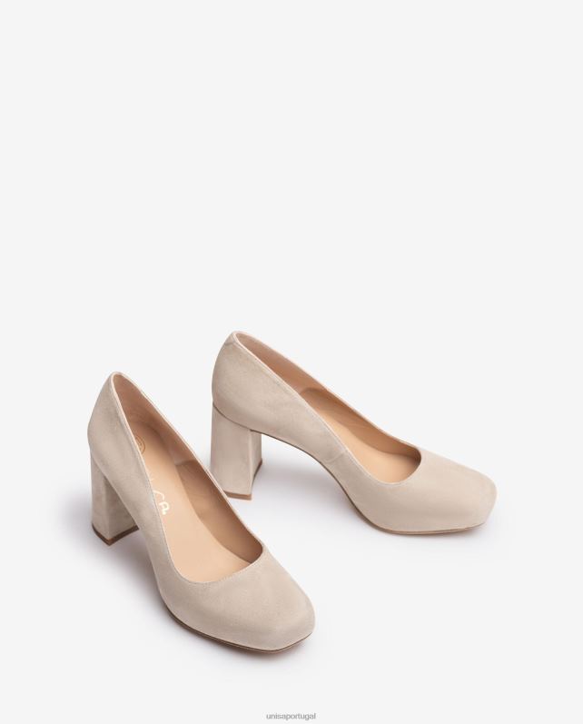 Unisa bomba de bico quadrado com plataforma mulheres 6V2Z6567 bege