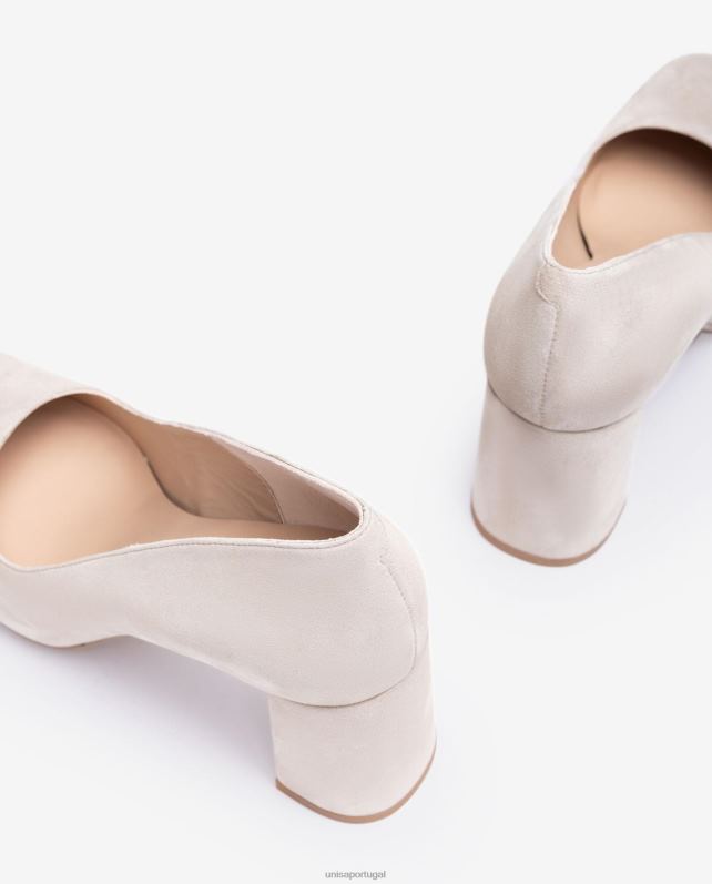 Unisa bomba de bico quadrado com plataforma mulheres 6V2Z6567 bege