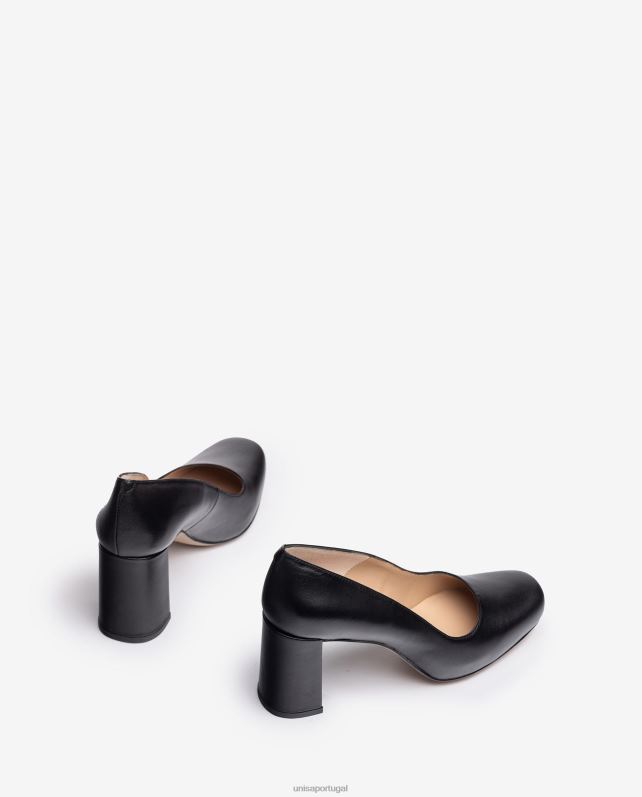 Unisa bomba de bico quadrado com plataforma mulheres 6V2Z6578 preto