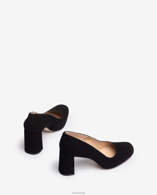 Unisa bomba de bico quadrado com plataforma mulheres 6V2Z6579 preto