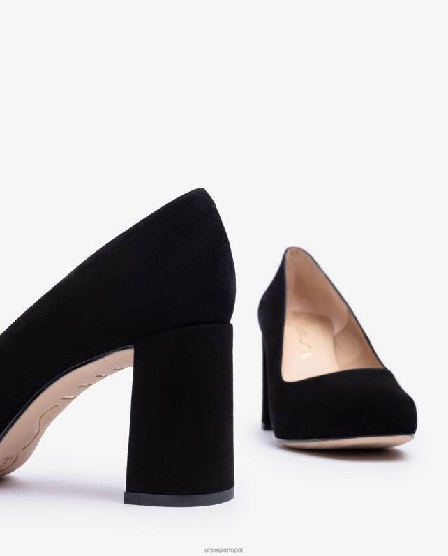 Unisa bomba de bico quadrado com plataforma mulheres 6V2Z6579 preto