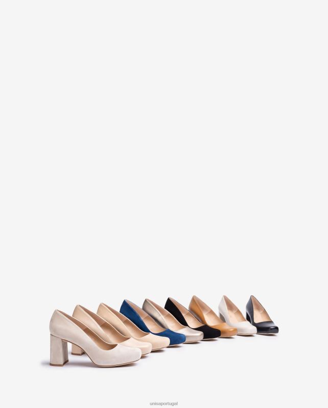 Unisa bomba de bico quadrado com plataforma mulheres 6V2Z6579 preto